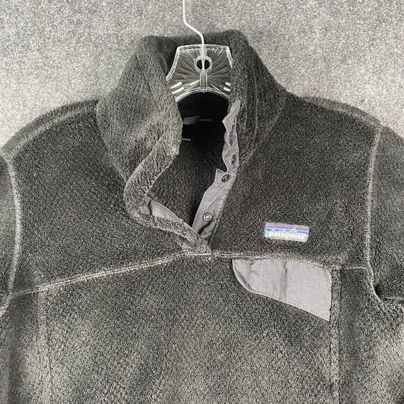 Patagonia Snap T Re-Tool Jacket Womens Small Polartec Fleece Black Pullover - Picture 2 of 8